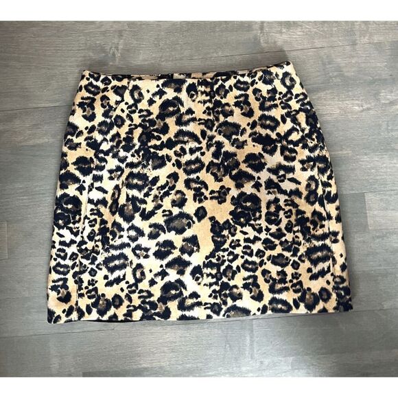 AQUA Leopard Print Faux-Suede Mini Skirt - Picture 2 of 4